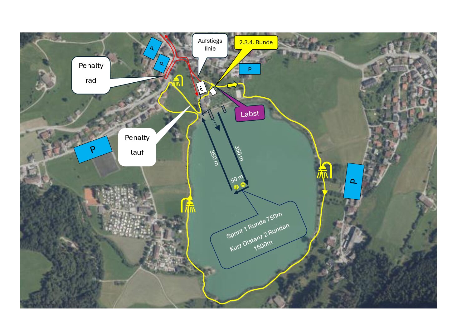 Wechselzone Lauf Homp thiersee triathlon schwimmstrecke