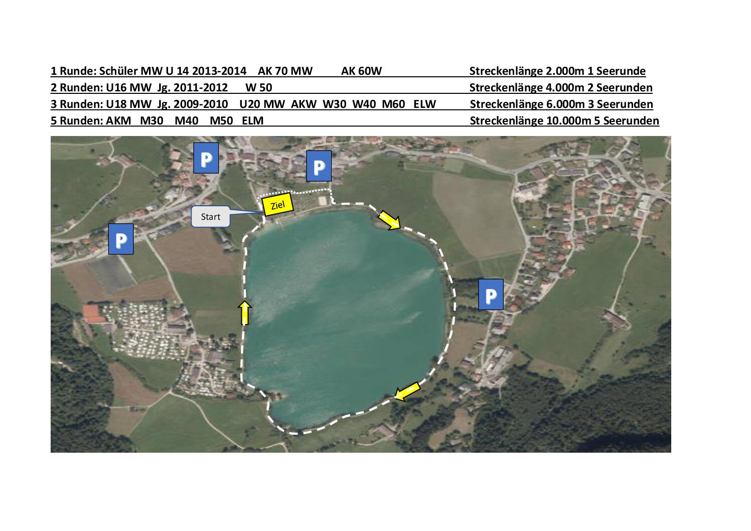 Thiersee Lauf Streckenplan U14 – AK70 Thierseelauf