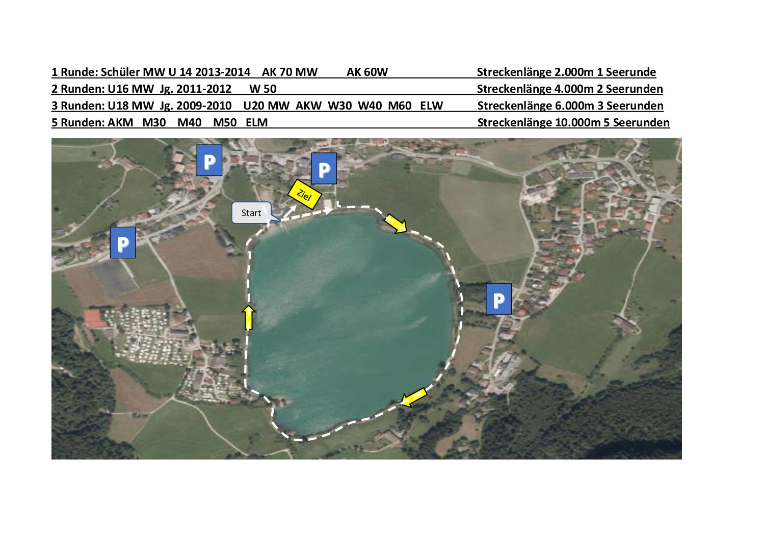 Thiersee Lauf Streckenplan U14 – AK70 Thierseelauf